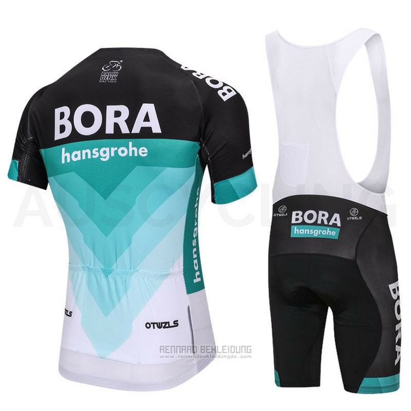 2018 Fahrradbekleidung Bora Grun und Shwarz Trikot Kurzarm und Tragerhose